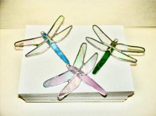 Dragonfly Sun Catcher Ornaments - Set of Three