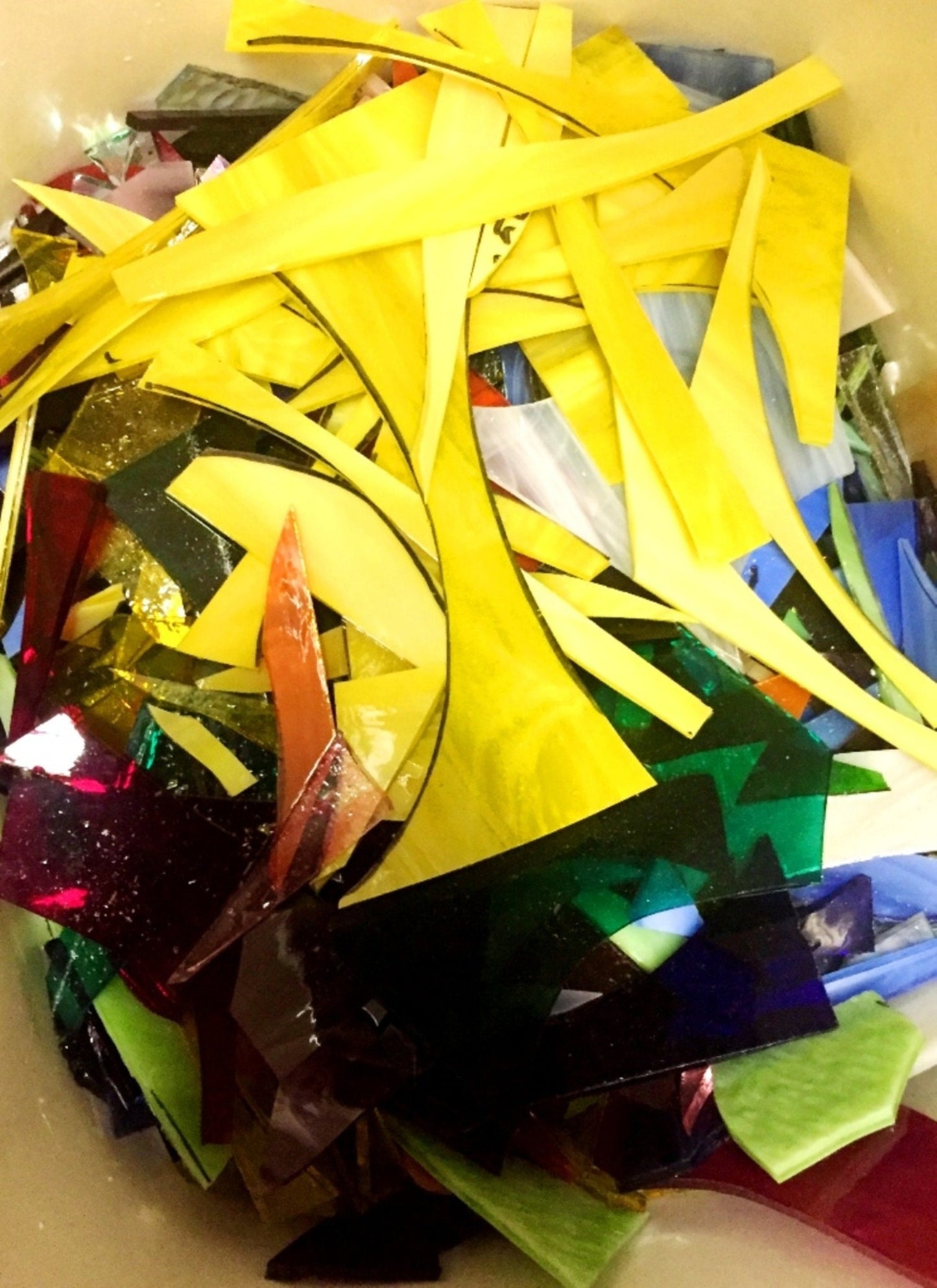 1 lb. Grab Bag of Stained Glass Scrap Pieces Assorted Colors
