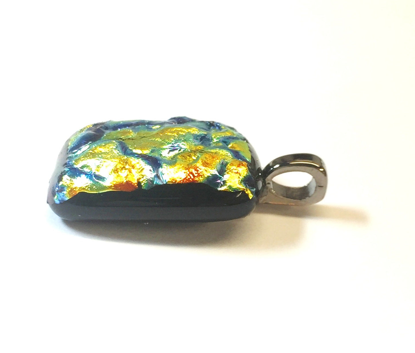 Little Flame Dichroic Fused Glass Pendant