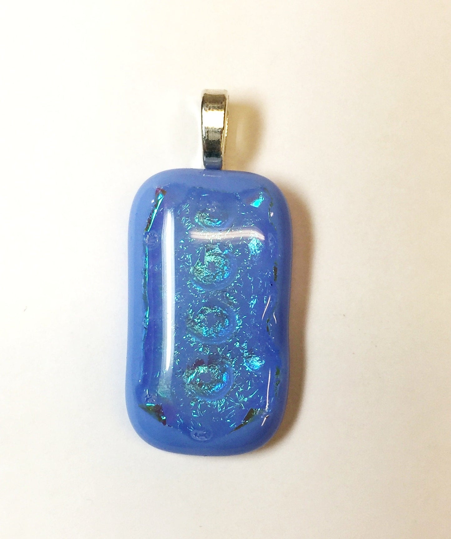 Clear Stream Dichroic Fused Glass Pendant