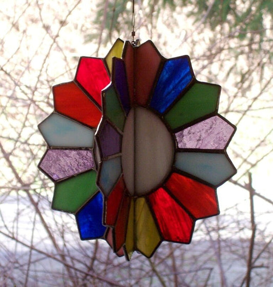 Dresden Style Stained Glass Twirler Mobile