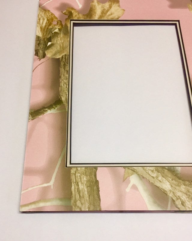8x10 Pink Camouflage Picture Mat for use with 5x7 photo