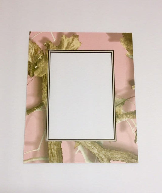 8x10 Pink Camouflage Picture Mat for use with 5x7 photo