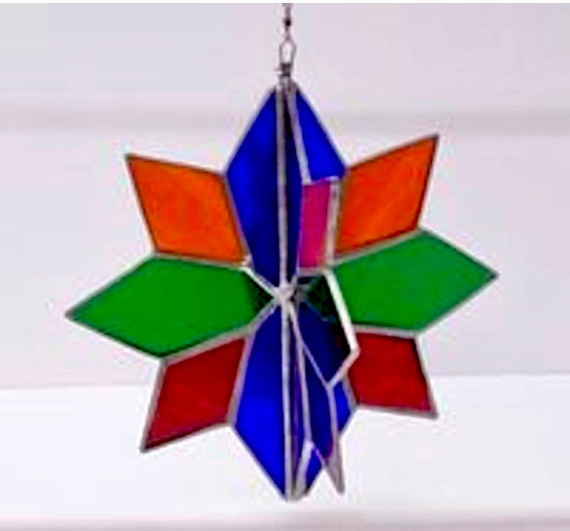 Stained Glass Twirler Rainbow  Mobile