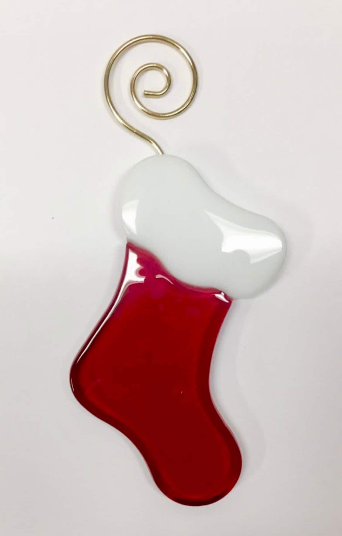 Christmas Stocking Fused Glass Ornament