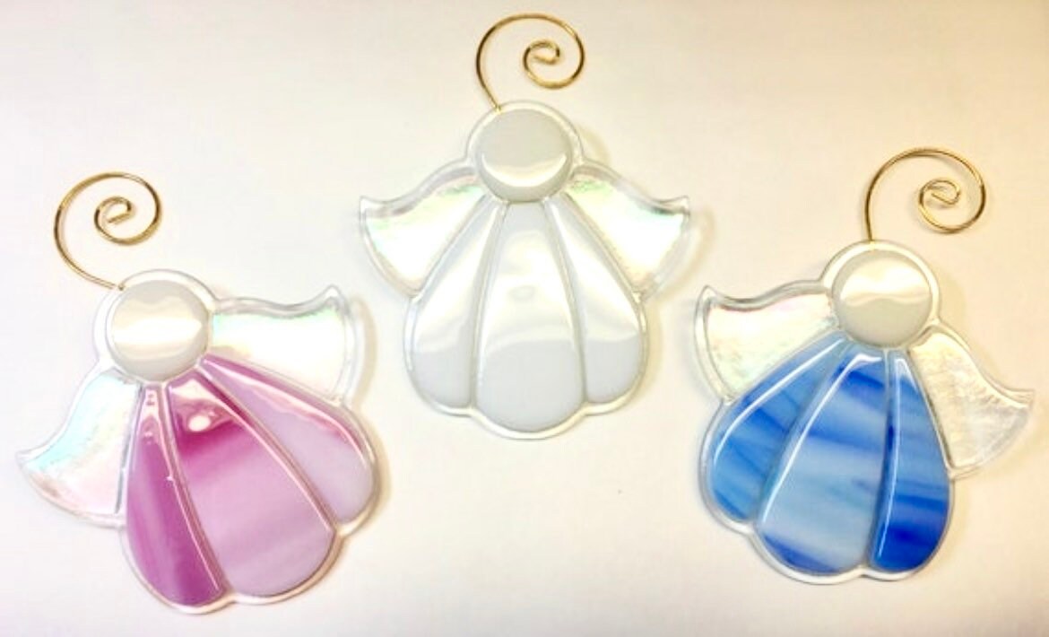 Angels Fused Glass Ornaments