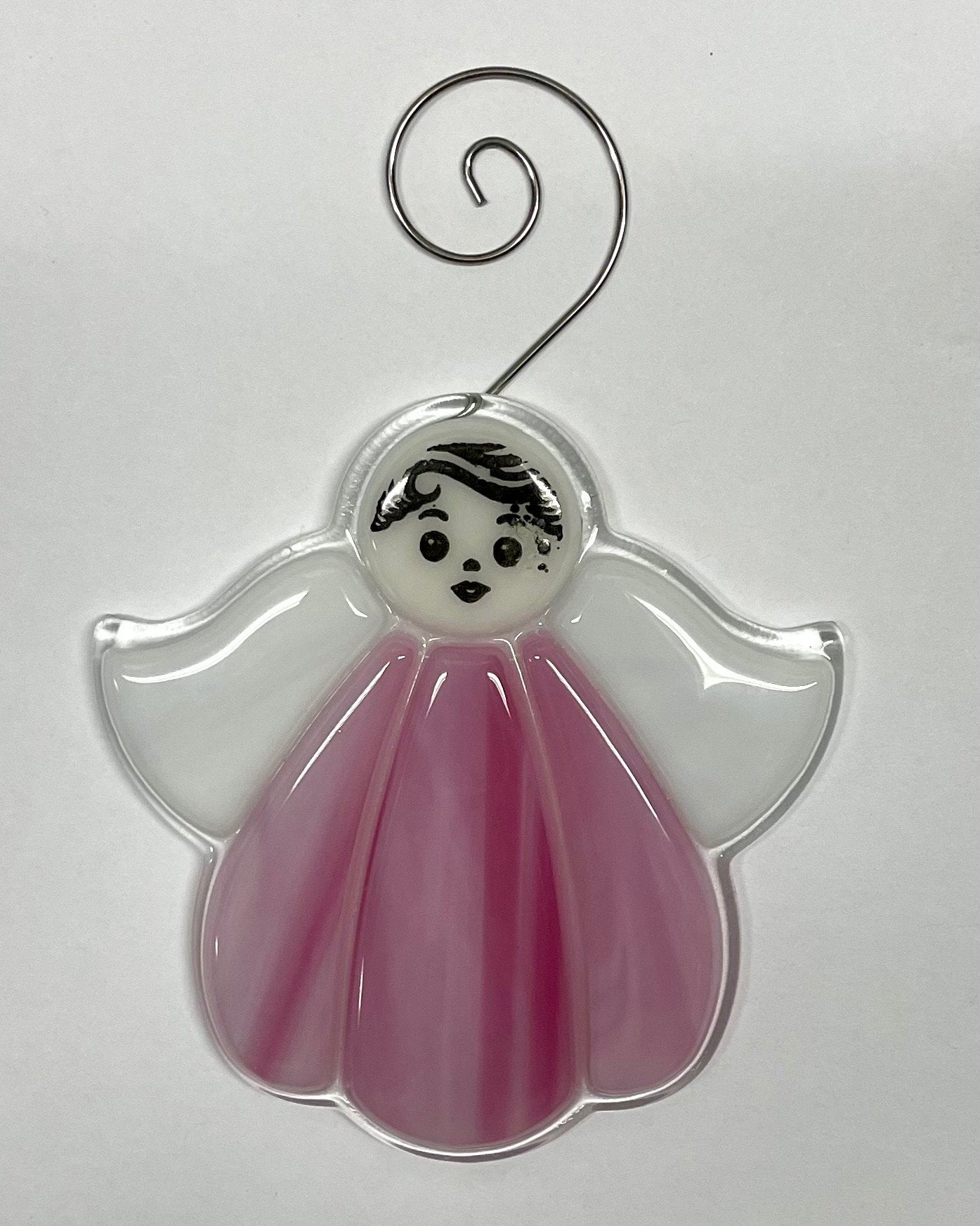 Angels with Face Detail Fused Glass Ornaments